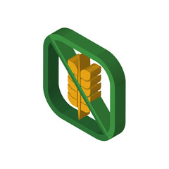 gluten free isometric right top view 3D icon