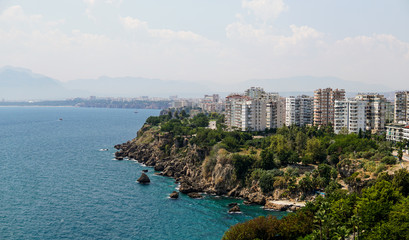 travel, antalya, tourism, landscape, view, turkey, sea, mediterranean, water, nature, summer, blue, coast, drone, vacation, aerial, coastline, holiday, outdoor, seascape, beach, island, sand, tropical