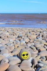 Obraz premium Painted stone on the pebble beach