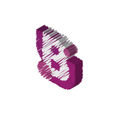 B isometric right top view 3D icon