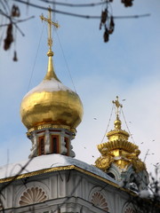 Fototapeta na wymiar Russian Orthodox Church. Sergiyev Posad. The Golden Ring. Russian Winter. 