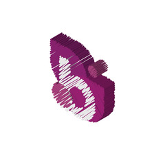 b isometric right top view 3D icon