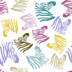 Obraz premium Seamless colorful zebra pattern. Vector animal print.