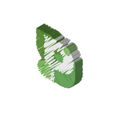 P isometric right top view 3D icon