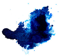 Ink Droplet Close-up Isolated on White Background