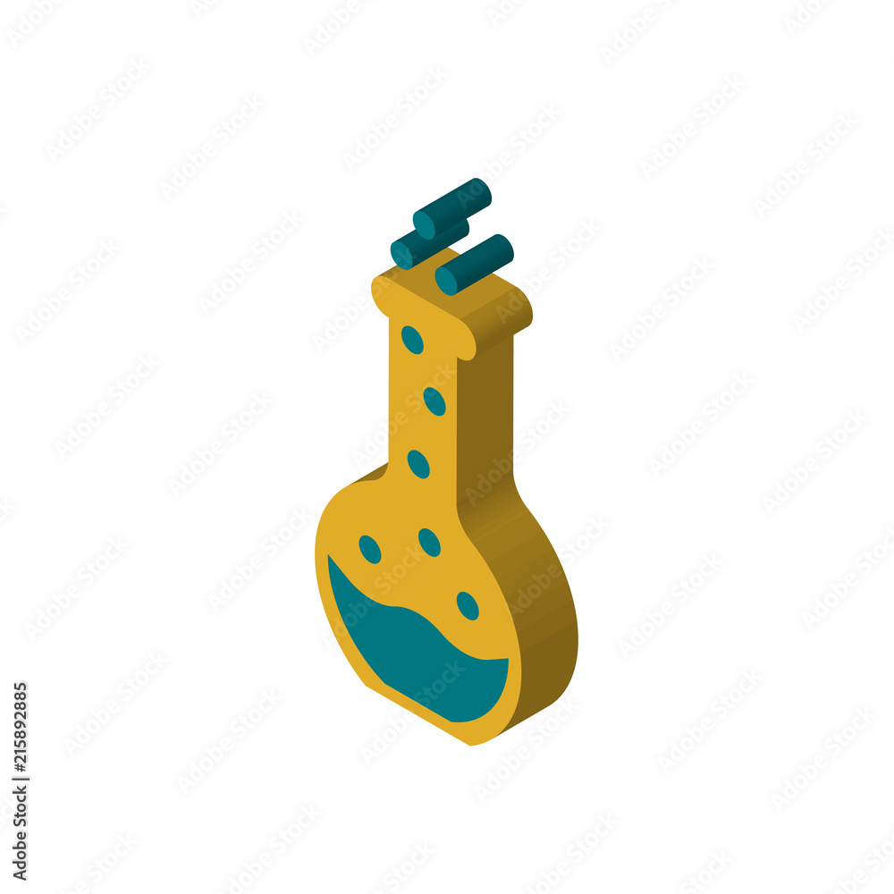 Poster flask isometric right top view 3d icon