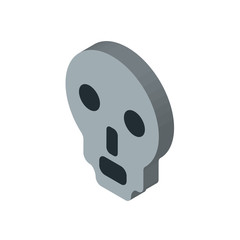Skull isometric right top view 3D icon
