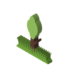tree isometric right top view 3D icon