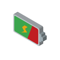 Battery isometric right top view 3D icon