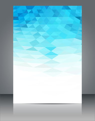 Blue geometric shapes background, brochure & flyer cover template.