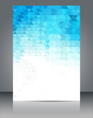 Blue geometric shapes background, brochure & flyer cover template.
