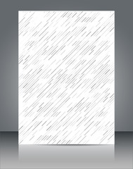 Abstract background, brochure & flyer cover template with grey colored dashed lines.