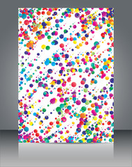 Colorful dotted lines background, brochure & flyer cover template.