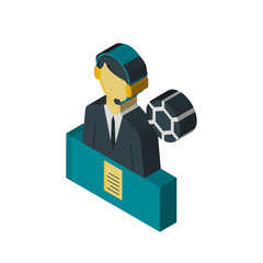 Commentator isometric right top view 3D icon