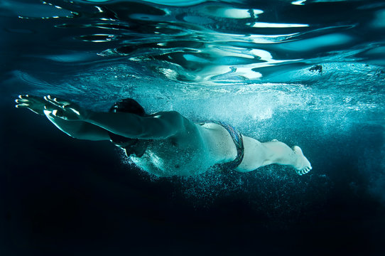 Underwater Olympic Swimmer Breaststroke