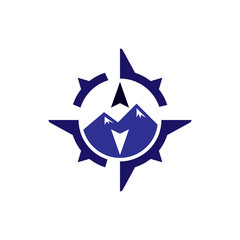 Obraz premium Mountain compass logo icon vector template
