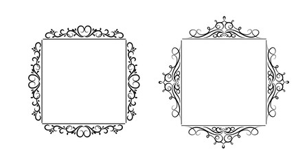 Vintage vector swirl frame set