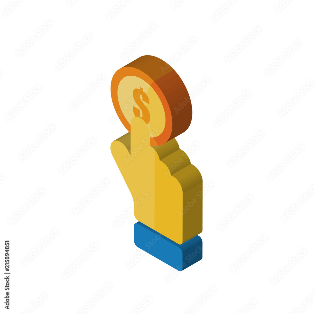 Poster pay per click isometric right top view 3d icon