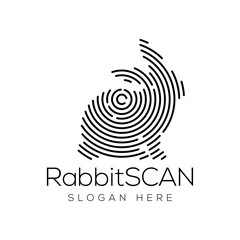 Rabbit Scan Technology Logo vector Element. Animal Technology Logo Template