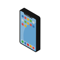 Smartphone isometric right top view 3D icon