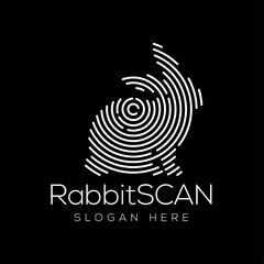 Rabbit Scan Technology Logo vector Element. Animal Technology Logo Template