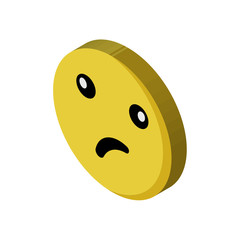 Sad isometric right top view 3D icon