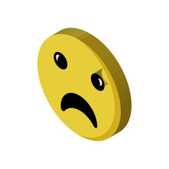 Sad isometric right top view 3D icon
