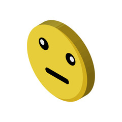 Confused isometric right top view 3D icon