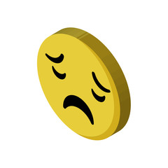 Sad isometric right top view 3D icon