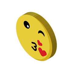 Fototapeta premium Kiss isometric right top view 3D icon