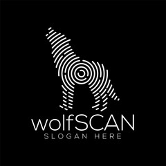 Wolf Scan Technology Logo vector Element. Animal Technology Logo Template