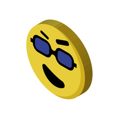 Cool isometric right top view 3D icon