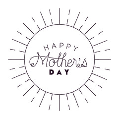 happy mothers day circular frame vector illustration design