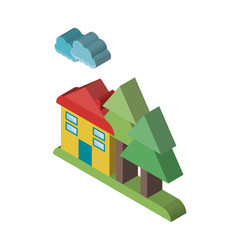 House isometric right top view 3D icon
