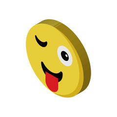 Tongue isometric right top view 3D icon