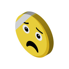 Injury isometric right top view 3D icon