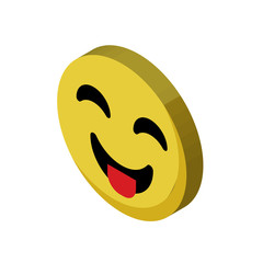 Tongue emoji isometric right top view 3D icon