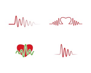 heart beat line vector