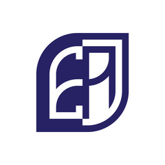 EA initial letter emblem logo negative space