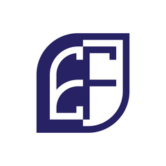 EF initial letter emblem logo negative space