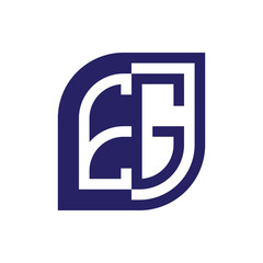 EG initial letter emblem logo negative space