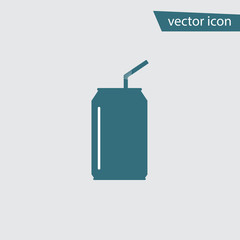Soda can flat icon. Trendy Simple vector drink sym