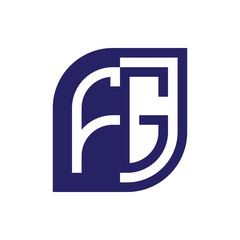 FG initial letter emblem logo negative space