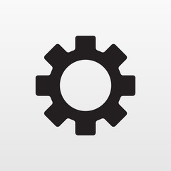 Gear icon. Flat engineering symbol isolated on whi