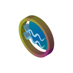 aquarius isometric right top view 3D icon