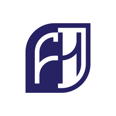 FH initial letter emblem logo negative space