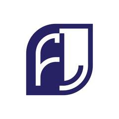 FL initial letter emblem logo negative space