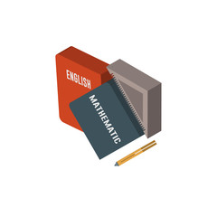 homework isometric right top view 3D icon