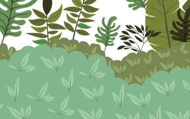 jungle scene pattern background vector illustration design