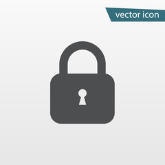 Lock icon vector. Flat close symbol isolated on white background. Trendy internet concept. Modern pr